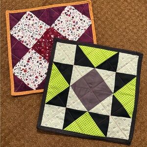 Handmade Patchwork Mini Quilts - Multicolor
